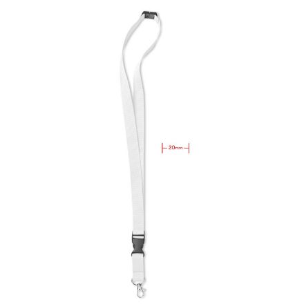 lanyard van polyester met metalen karabijnhaak. - wit