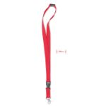 lanyard van polyester met metalen karabijnhaak. - rood