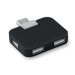 usb hub 4 poorten - zwart