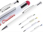 touchpen met gegraveerd logo blauwschrijvend