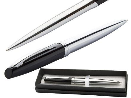 balpen met koperen schacht blauwschrijvend