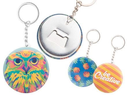 button sleutelhanger met pin custom made