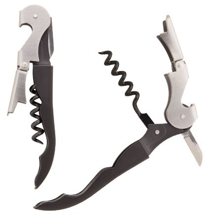 metalen kurkentrekker met flesopener