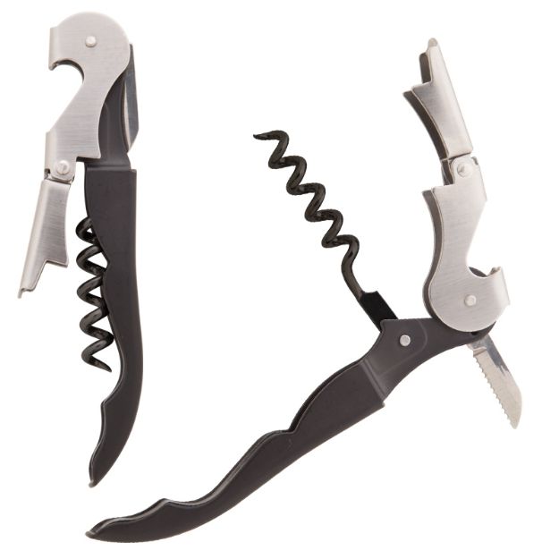 metalen kurkentrekker met flesopener