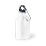 aluminium bidon met karabijnhaak 330 ml - wit