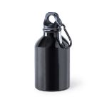 aluminium bidon met karabijnhaak 330 ml - zwart
