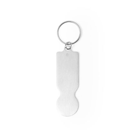 munt-sleutelhanger recycled aluminium talgun - zilver