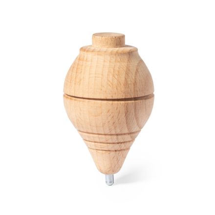 draaitop van massief hout met katoenen touw gupy