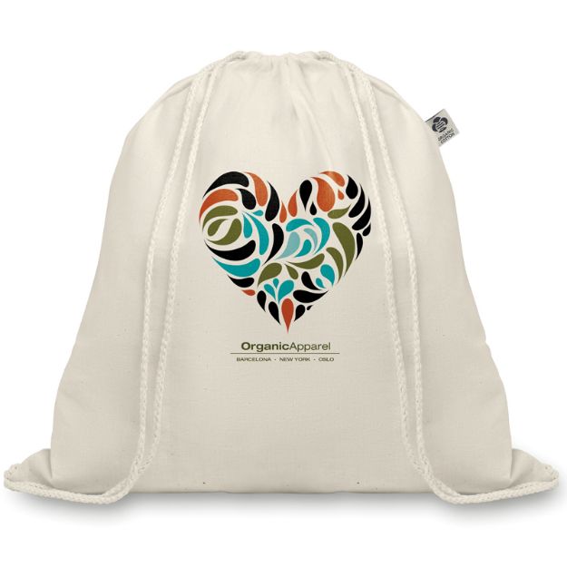 katoenen rugzakje met koord.