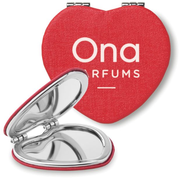 dubbele (niet vergrotende) spiegels in hartvorm.