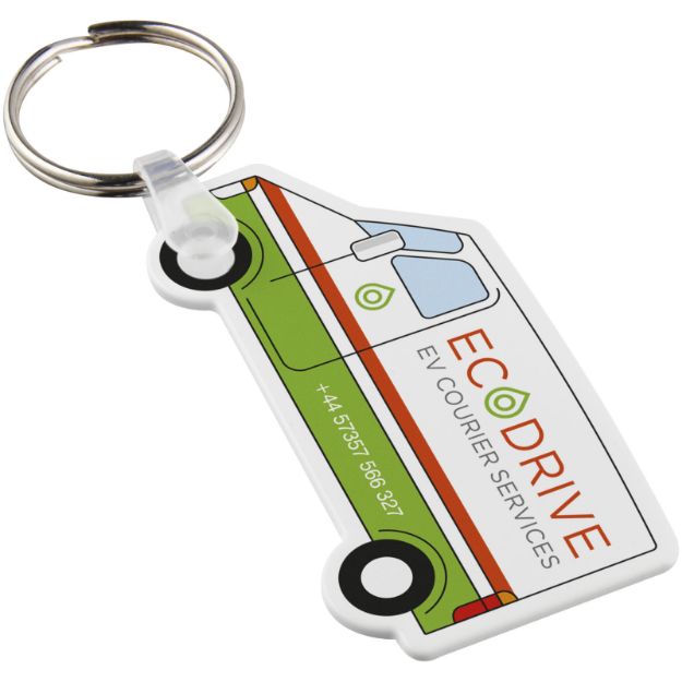 tait busvormige gerecyclede sleutelhanger