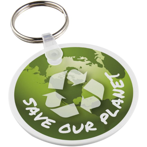 tait cirkelvormige gerecyclede sleutelhanger