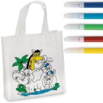 mini boodschappentas met 5 viltstiften