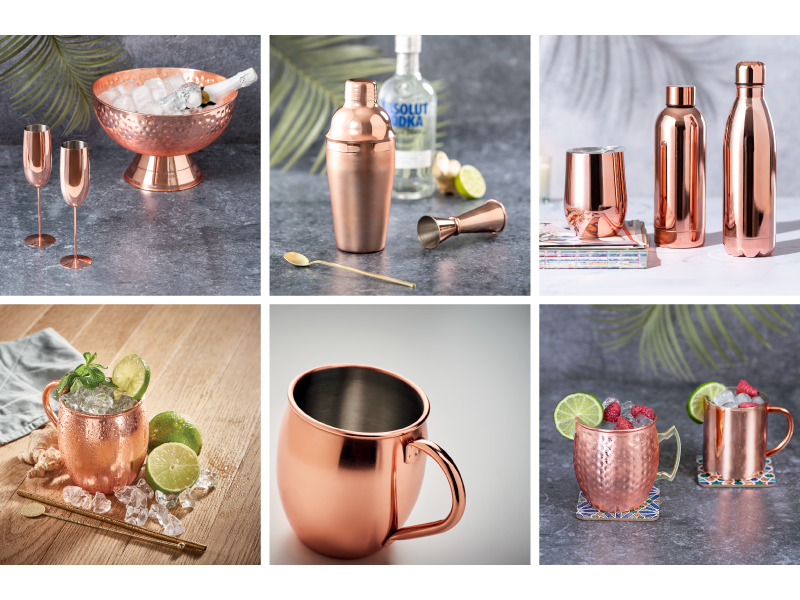 Glamour gifts van roestvrijstaal met koperen afwerking