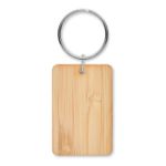 rechthoekige bamboe sleutelhanger