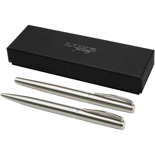 didimis set van gerecycled rvs balpen en rollerpen