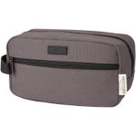 joey gerecycled canvas reisetui voor accessoires - grijs