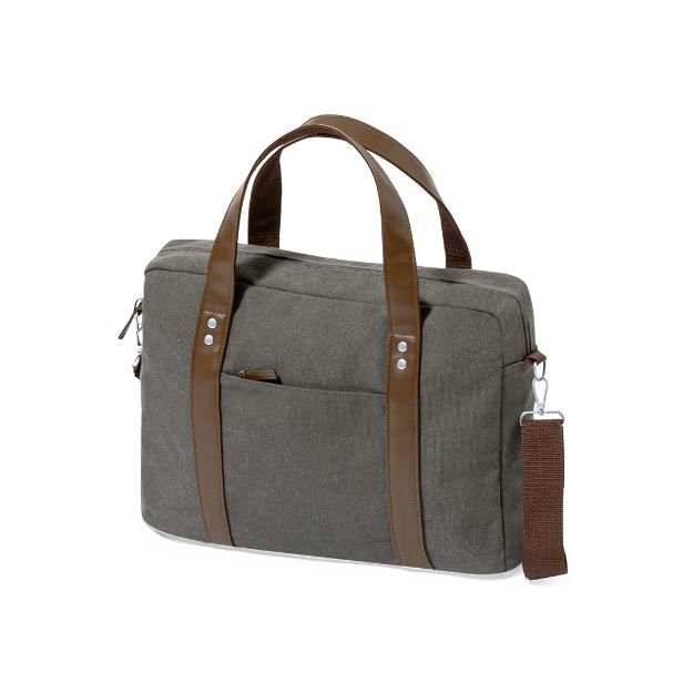 canvas aktentas met laptopvak 15 inch tramez