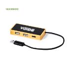 bamboe usb hub met oplichtende lasergravure