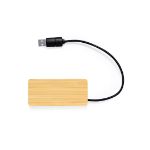 bamboe usb hub met oplichtende lasergravure