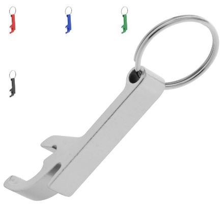 aluminium flessenopener met sleutelhanger savior