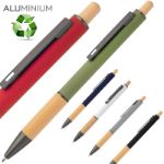 recycled aluminium balpen bogri blauwschrijvend