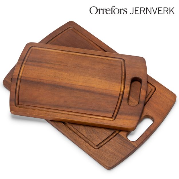 orrefors jernverk 2-pack acacia houten snijplanken