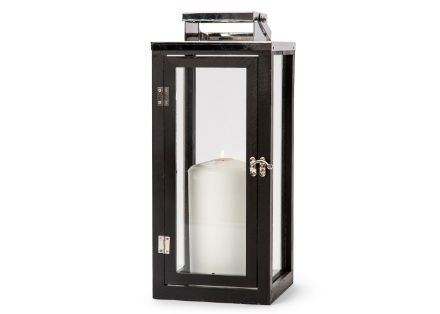 orrefors jernverk rvs lantaarn met hout