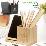 bamboe boss 15w fsc draadloze oplader-penhouder