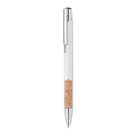 pen van aluminium en bamboe blauwschrijvend