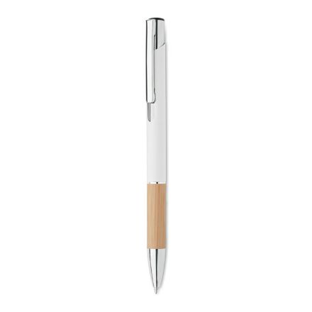 pen van aluminium en kurk blauwschrijvend