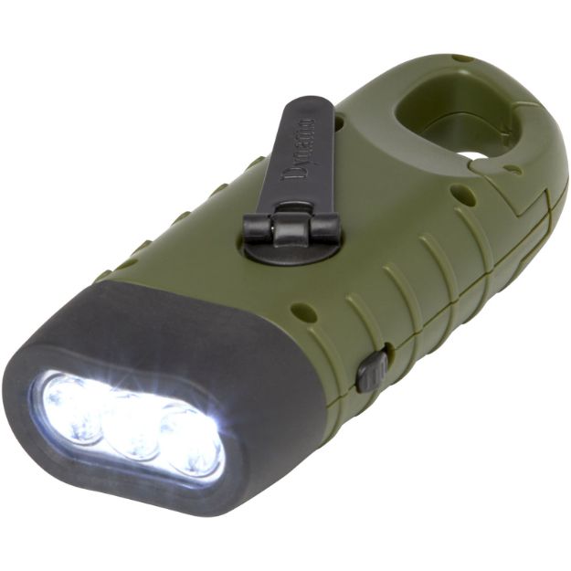 helios zaklamp met zonnedynamo van gerecycled plas