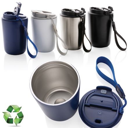 cuppa recycled rvs thermosbeker met koord 380 ml