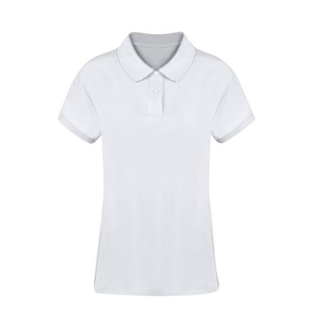 dames wit polo katoen 220 gr koupan s-xxl