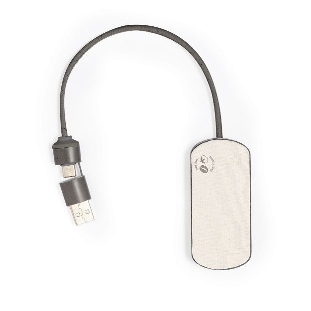 usb hub van koffievezel type c en 2 usb poorten
