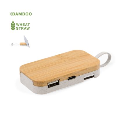 houder usb hub bamboe flow