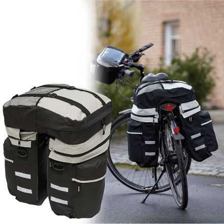 fietstassenset van polyester, inclusief regenhoes