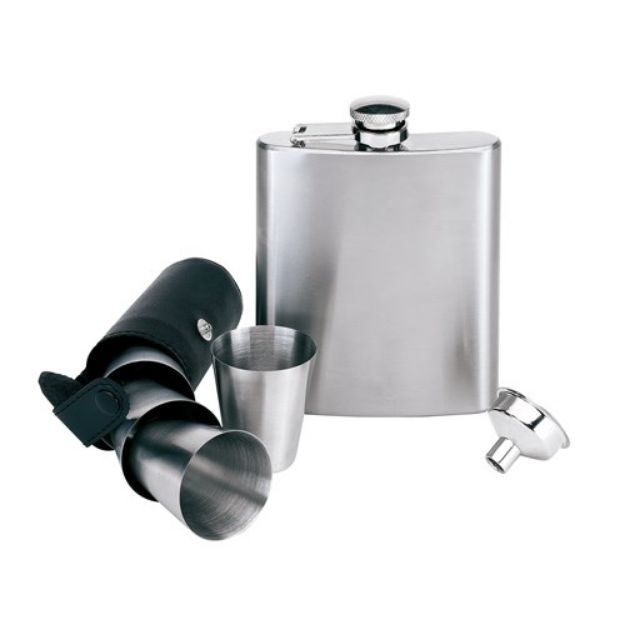 7-delige set gentleman bestaande uit 175 ml heupfl