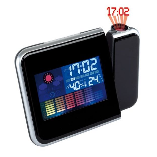 projectieklok/ weerstation met led-projector