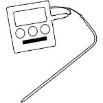kookthermometer van rvs met lcd display