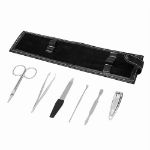6 delig manicureset lin in pvc etui - zwart