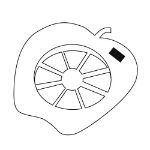 appelsnijder of appelboor van roestvrij staal.