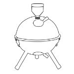 metalen tafelbarbecue met afsluitbaar deksel