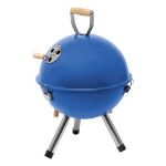 metalen tafelbarbecue met afsluitbaar deksel - blauw