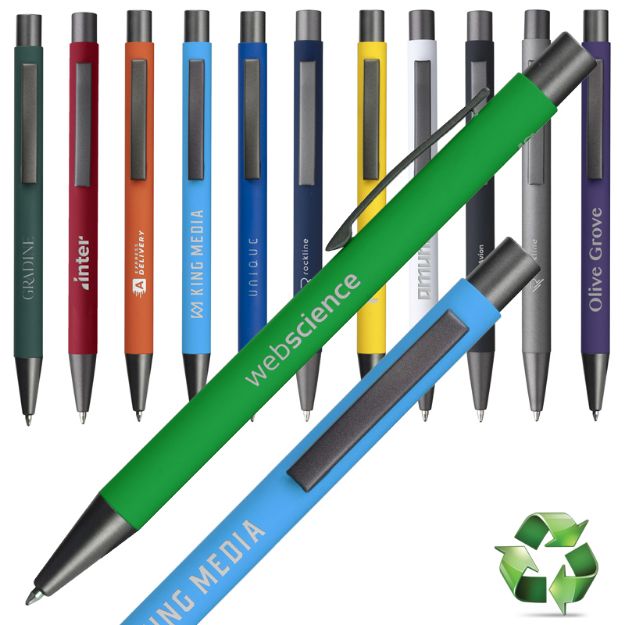 brady soft touch recycled alu pen blauwschrijvend