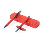 set balpen en rollerpen aluminium blauwschrijvend