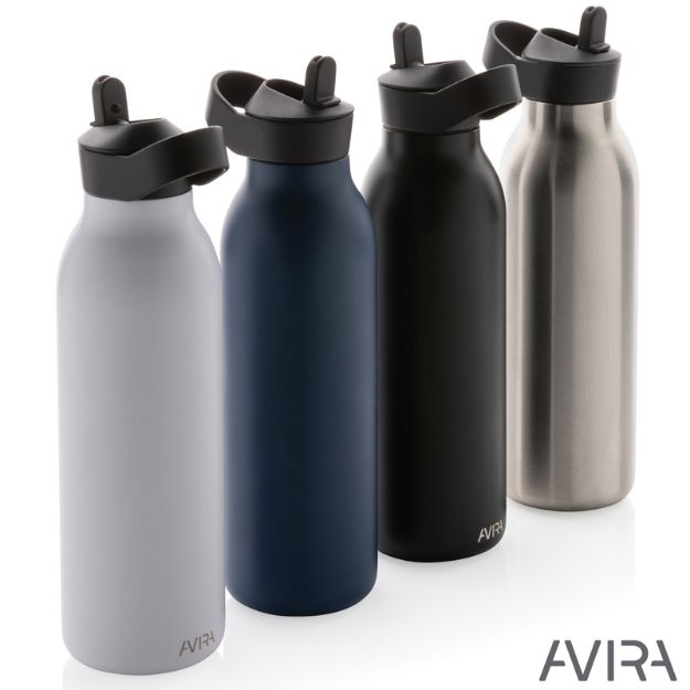avira ara recycled staal fliptop waterfles 500 ml