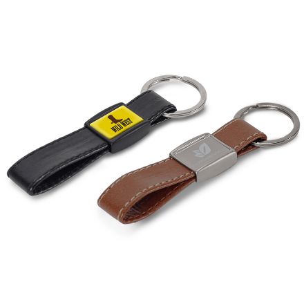 sleutelhanger metaal met echt leer