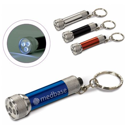 metalen sleutelhanger met 3 led lampjes