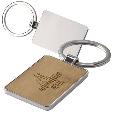 bamboe rechthoekige sleutelhanger